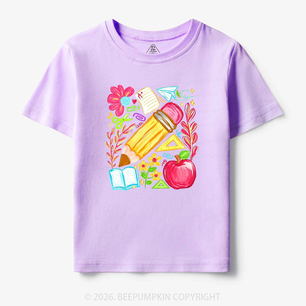 Boho Floral Pencil Coquette Back To School Toddler&Kid's Tees