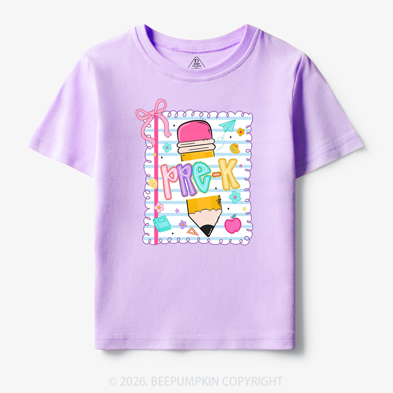 Back To School Pencil Coquette Bow Grades Toddler&Kid's Tees