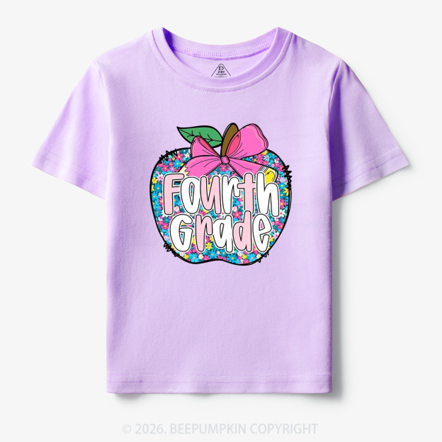 Preppy Back to School Coquette Retro Apple Toddler&Kid's Tees