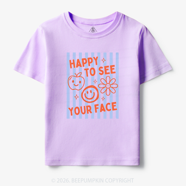 Happy To See Your Face Retro Stripe Toddler&Kid's Tees