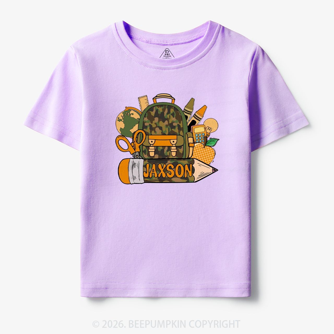 Personalized Camo Backpack Pencil Name Toddler&Kid's Tees