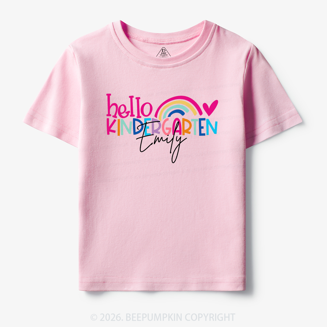Personalized Name Rainbow Hello Kindergarten Toddler&Kid's Tees