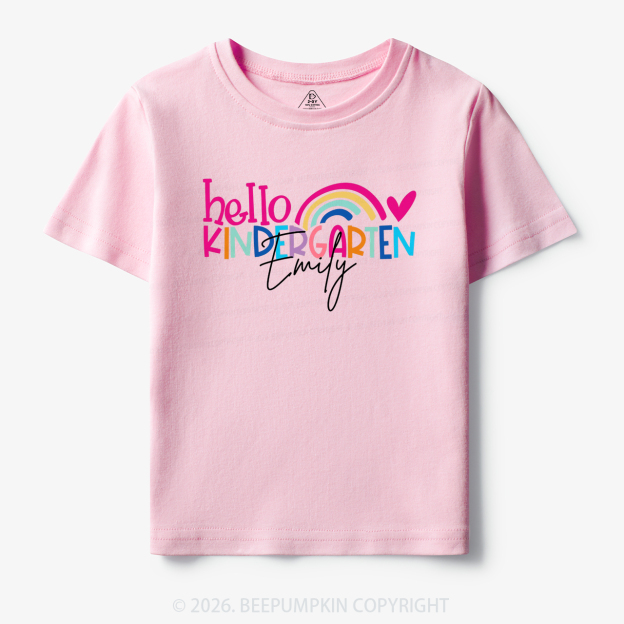 Personalized Name Rainbow Hello Kindergarten Toddler&Kid's Tees