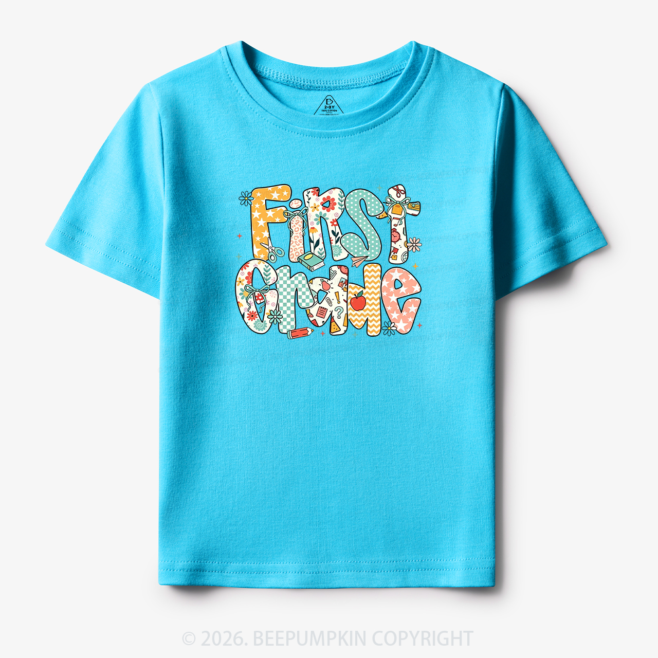 Preppy Floral Apple Pre-k 1st/2nd/3rd/4th Grade Toddler&Kid's Tees
