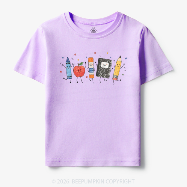 Crayon Apple Pencil Notebook Toddler&Kid's Tees
