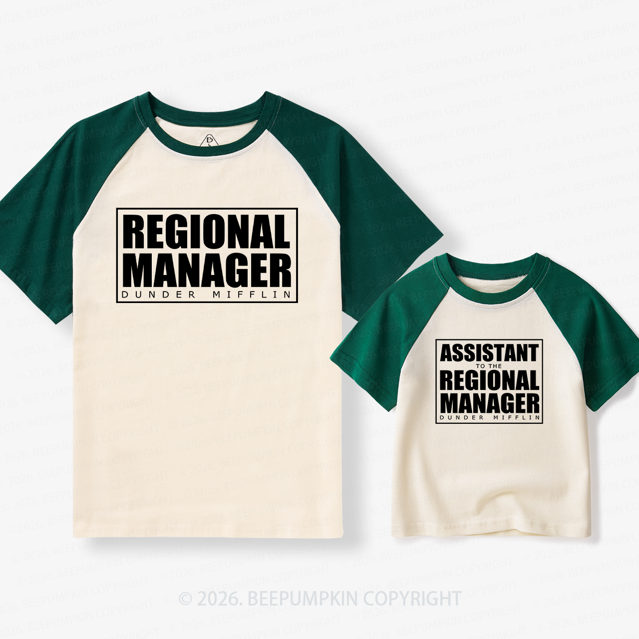 Matching MANAGER Dad & Me Matching Retro Raglan T-shirt