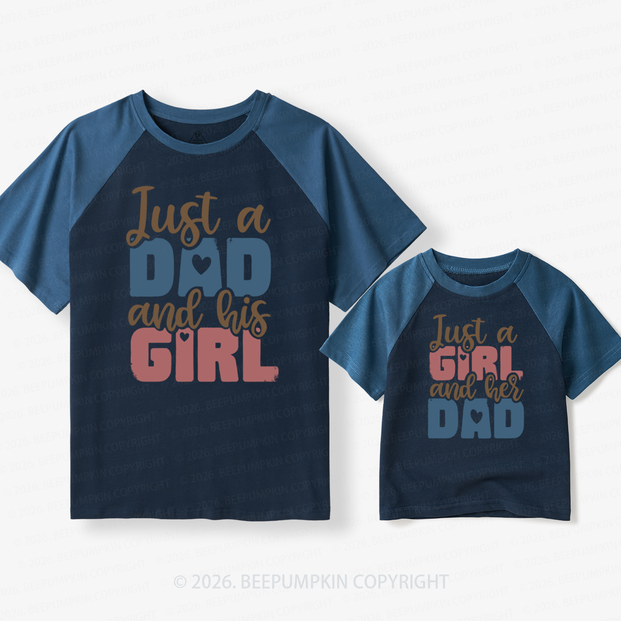 Just A Dad And His Girl Dad&Me Matching Retro Raglan T-shirt