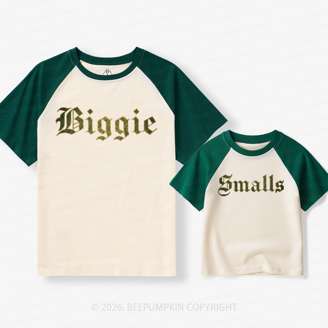 Biggie&Smalls First Dad & Me Matching Retro Raglan T-shirt