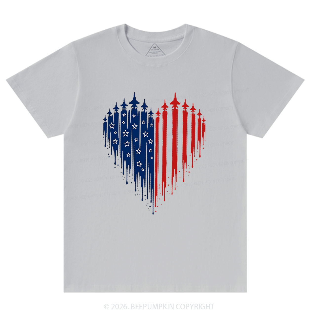 Patriotic 4th Of July American Flag Heart T-Shirts