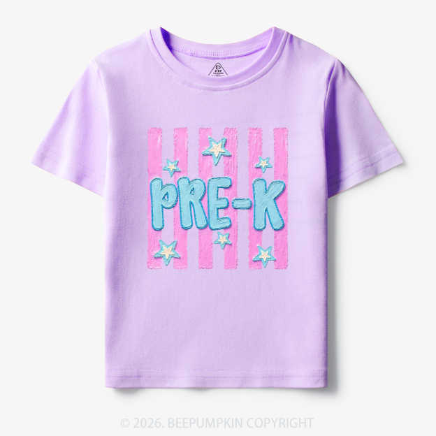 Retro Striped Pre-K Back To School Toddler&Kid's Tees