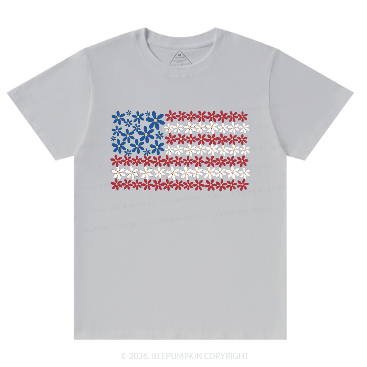 Floral American Flag 4th of July T-Shirts