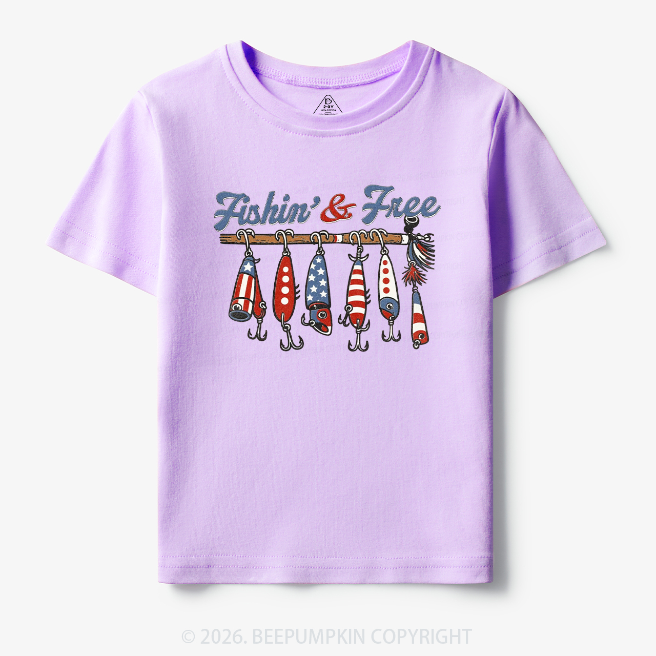 Fishin And Free Lure 4th Of July Toddler&Kid's Tees