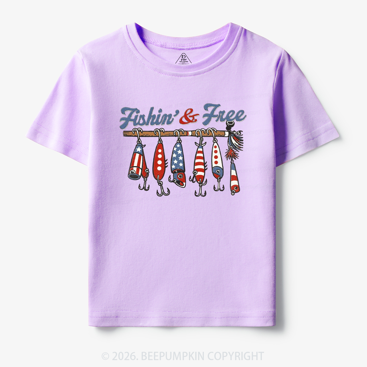Fishin And Free Lure 4th Of July Toddler&Kid's Tees