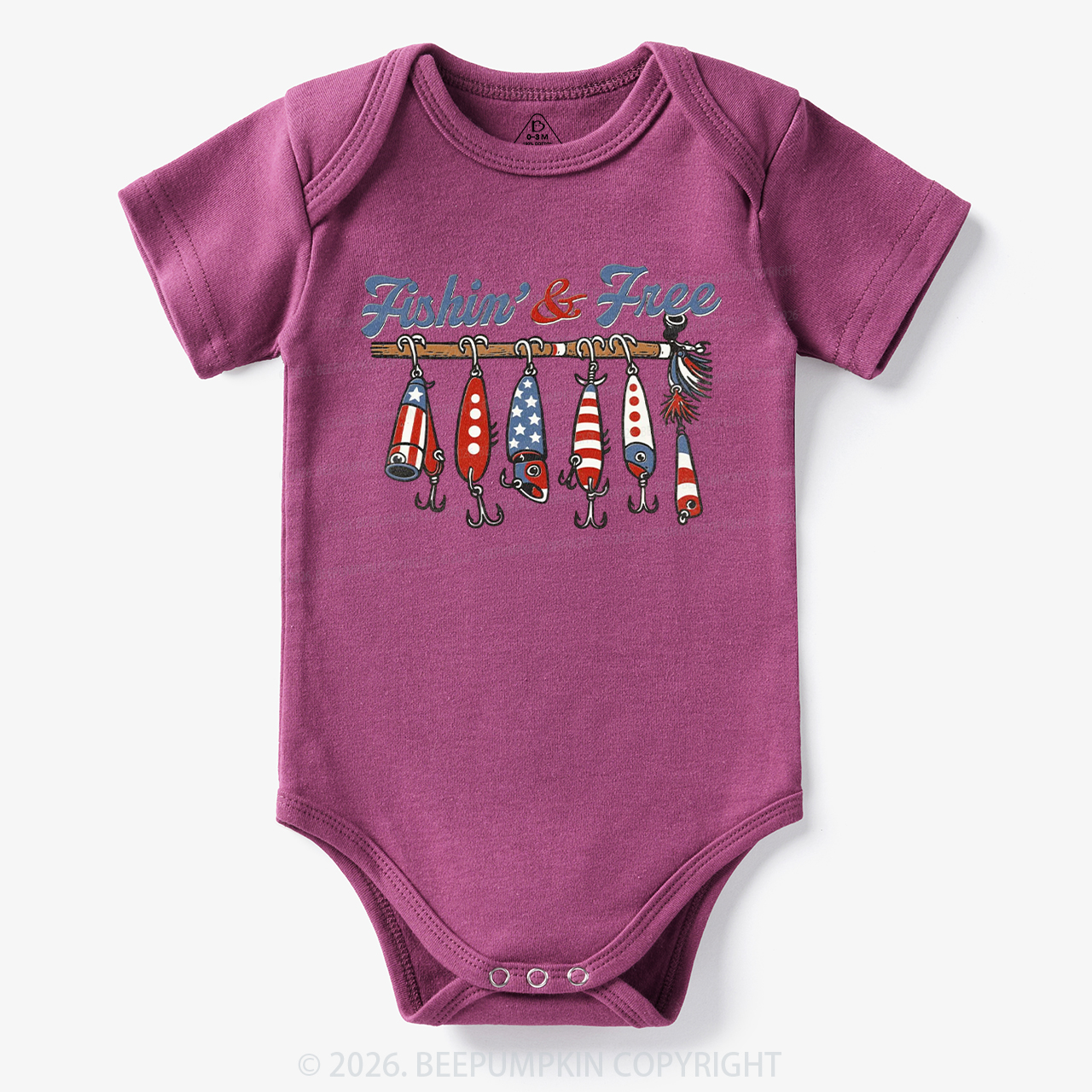 Fishin And Free Lure 4th Of July Bodysuit
