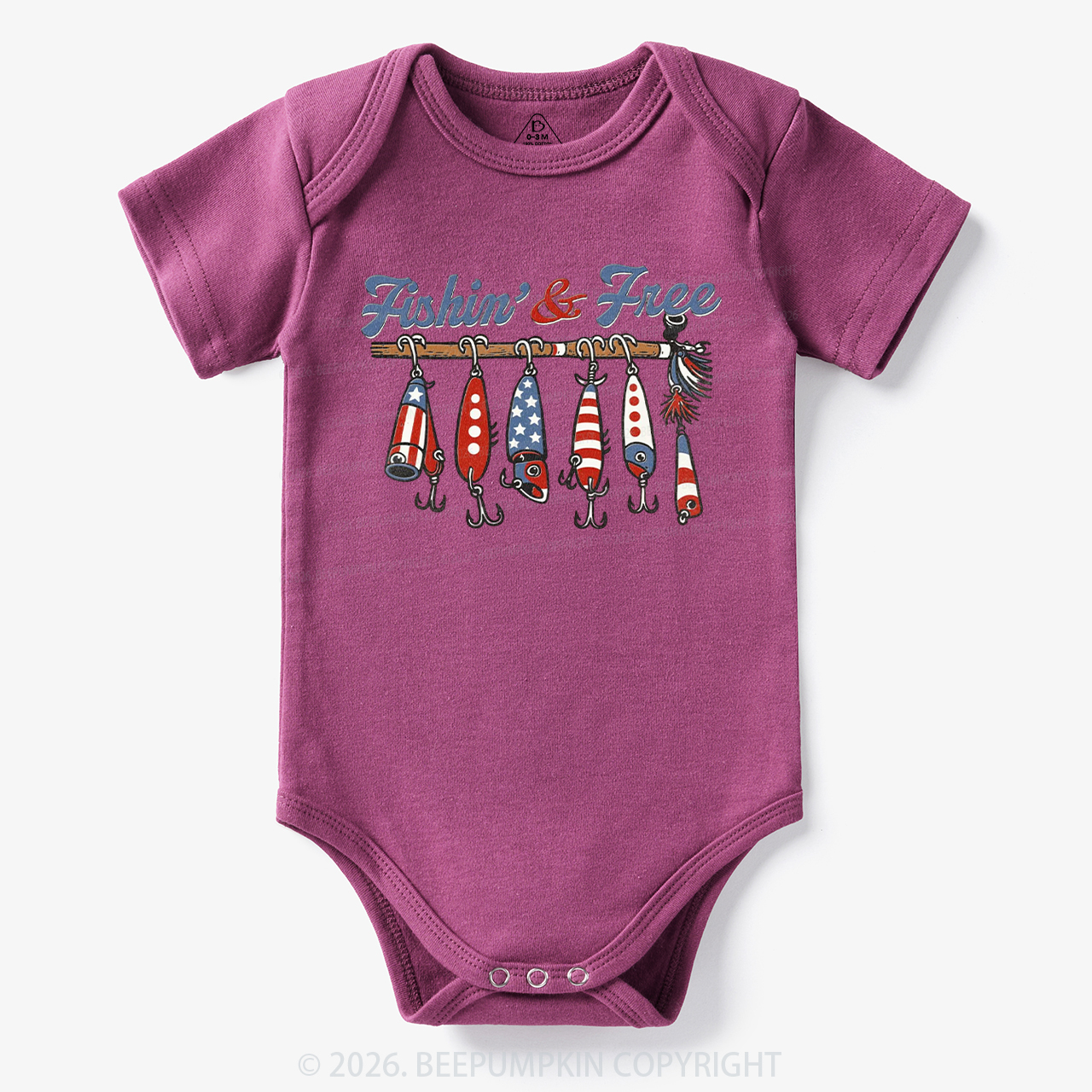 Fishin And Free Lure 4th Of July Bodysuit