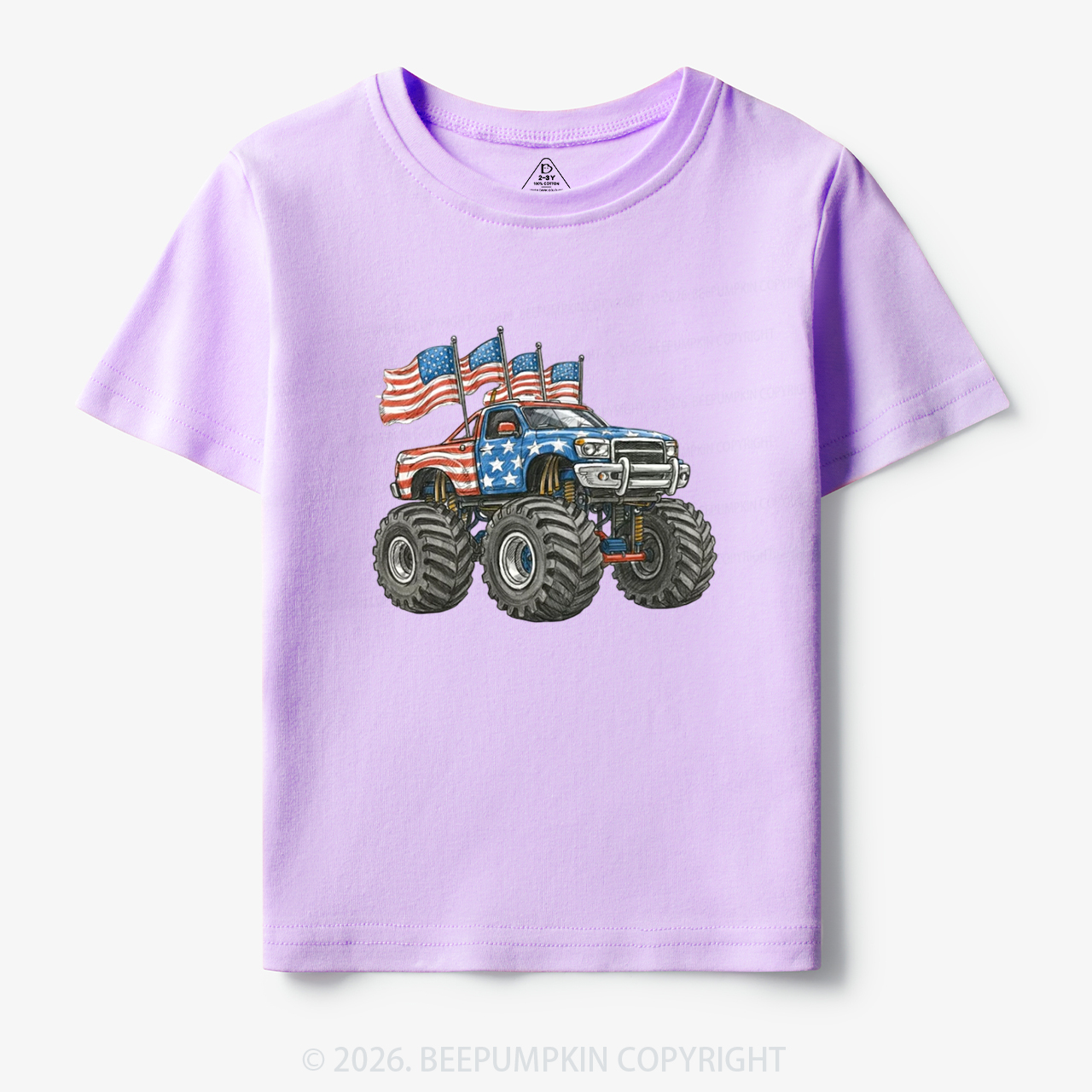 4th Of July Monster Truck American Flag Toddler&Kid's Tees