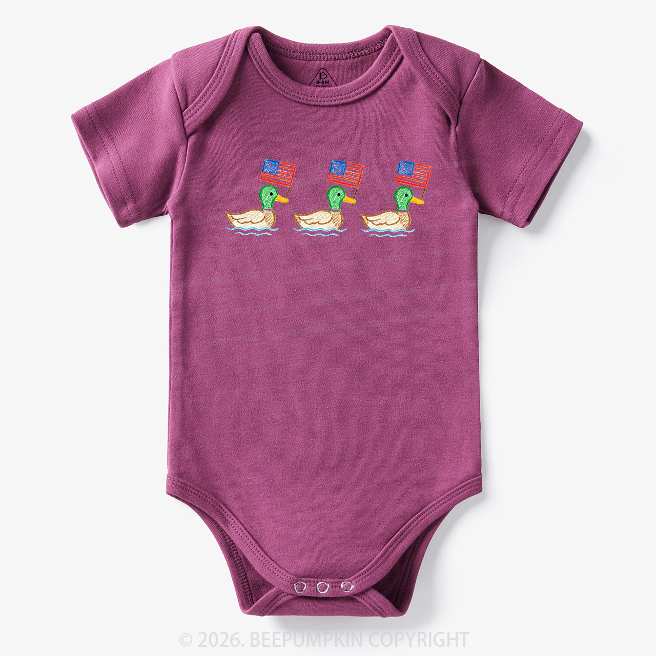 USA Mallard Ducks 4th of July Patriotic Bodysuit
