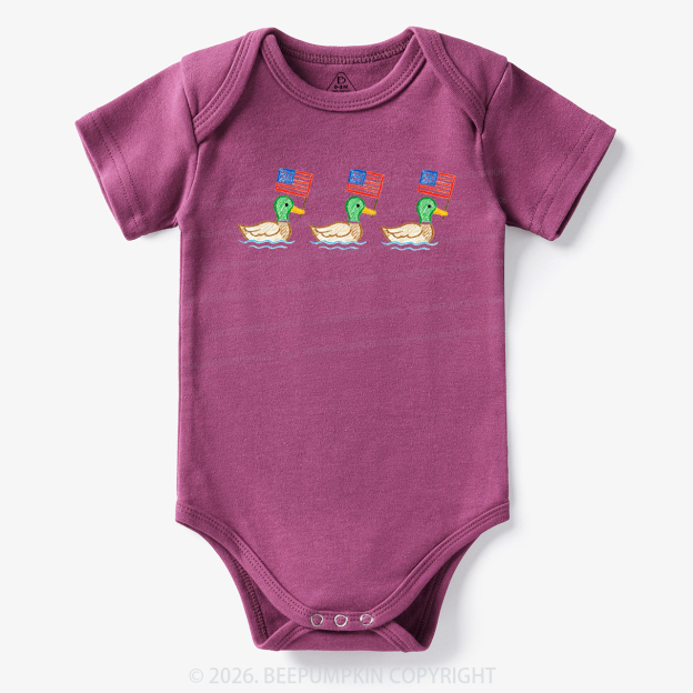 USA Mallard Ducks 4th of July Patriotic Bodysuit