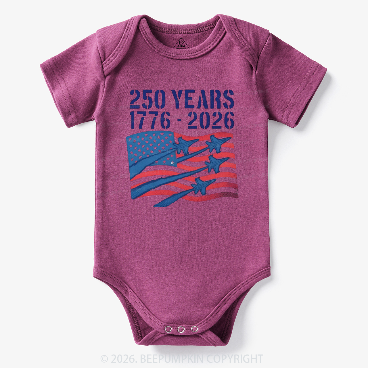 250 Years 1776-2026 America Patriotic Bodysuit
