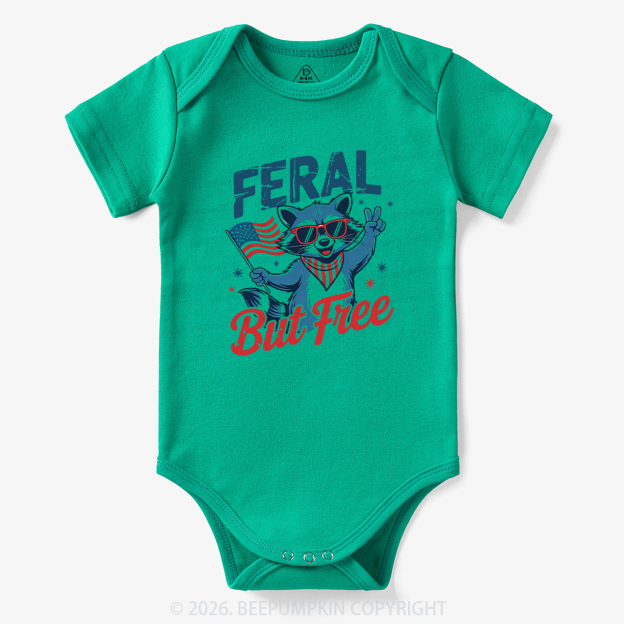 Feral Raccoon 4th of July Bodysuit