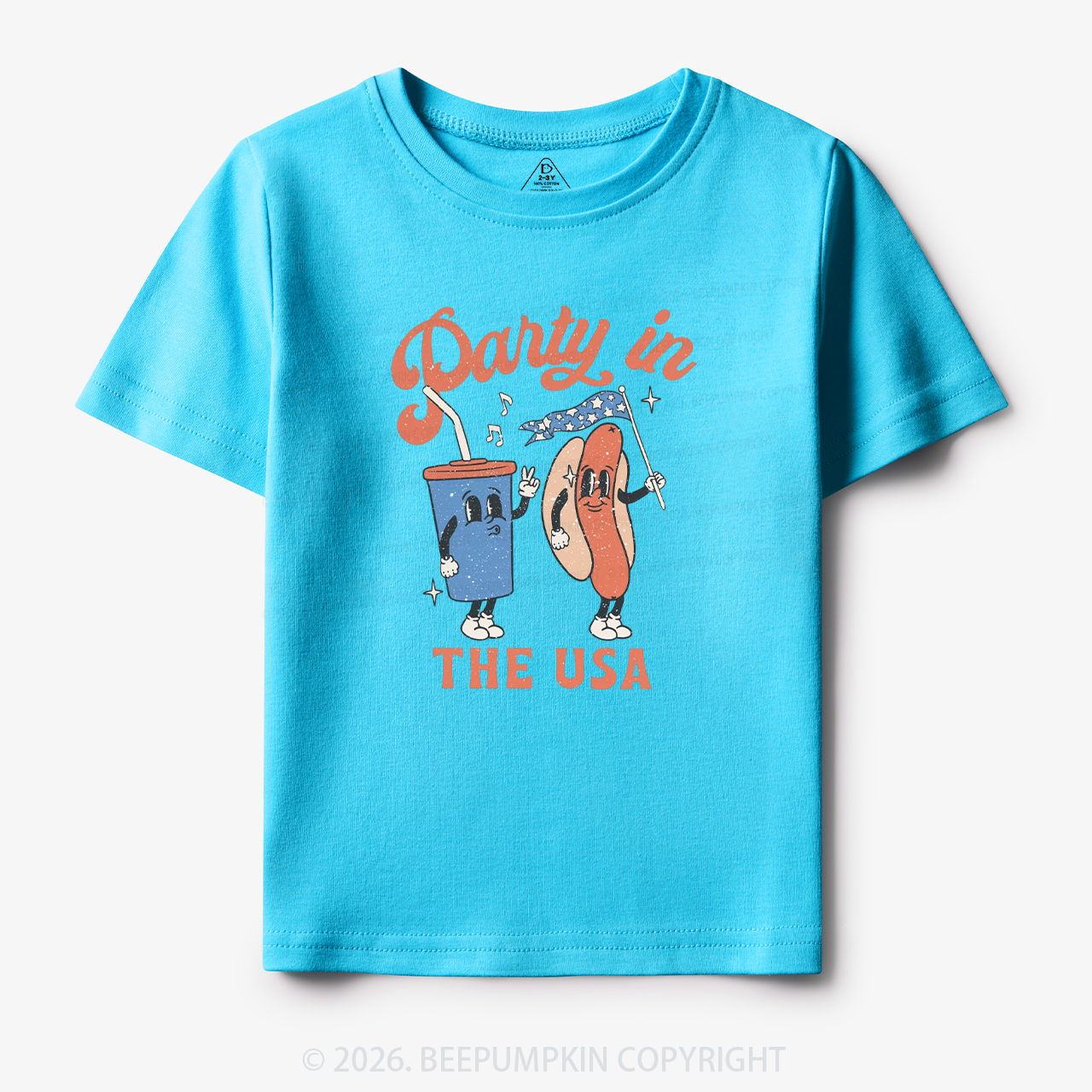 Party In The USA Hot Dog And Drink Toddler&Kid's Tees