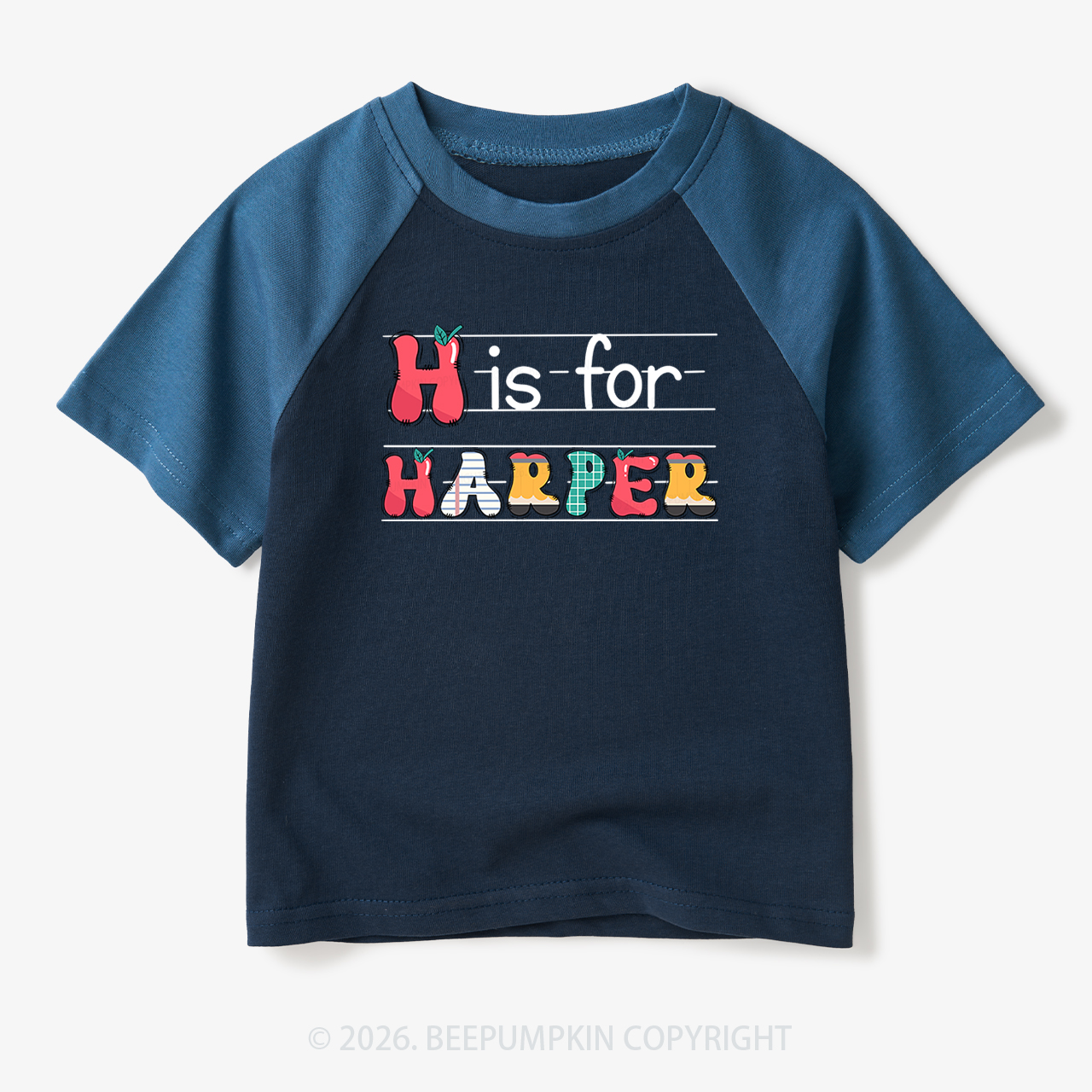 Personalized Kids Name Back To School Toddler&Kids Retro Raglan T-shirt