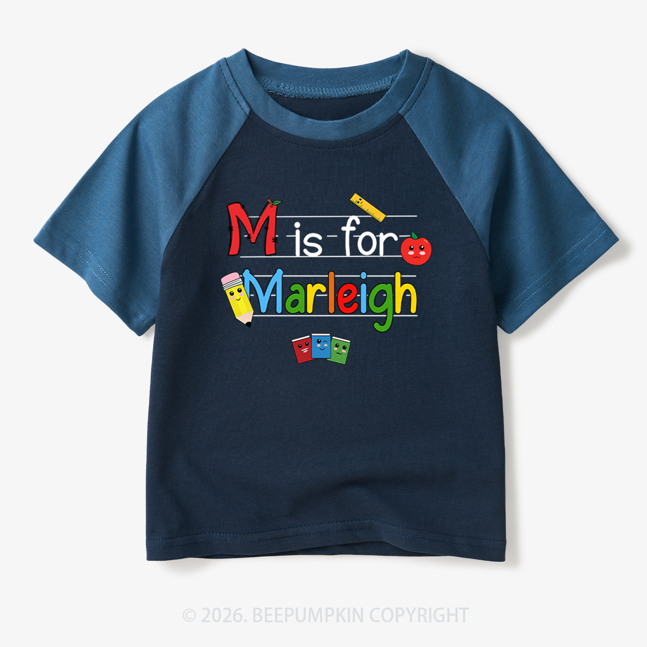 Personalized Kids Name Toddler&Kids Retro Raglan T-shirt