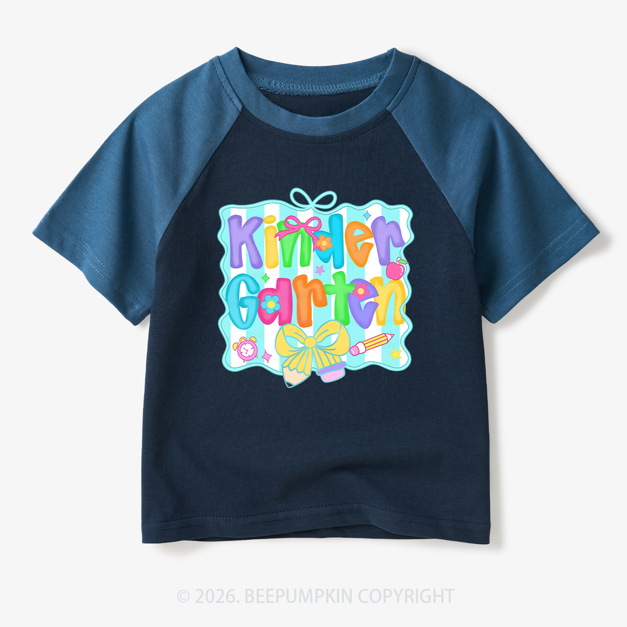 Personalized Preppy Back To School Bundle Toddler&Kids Retro Raglan T-shirt