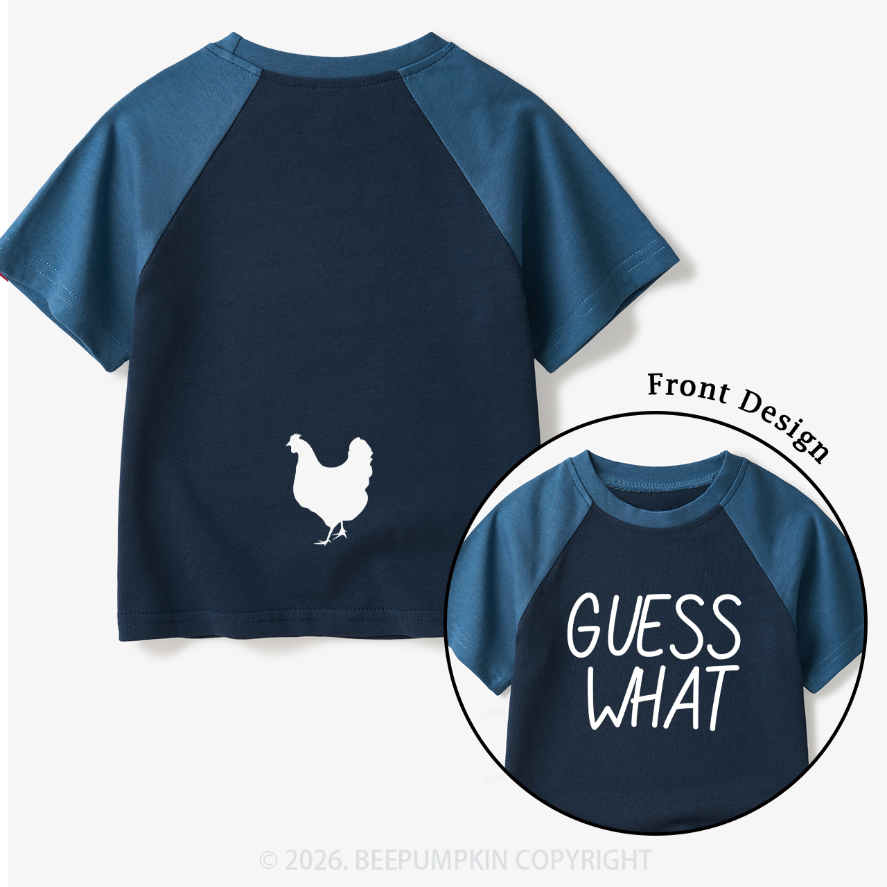 Guess What Chicken Butt Toddler&Kids Retro Raglan T-shirt