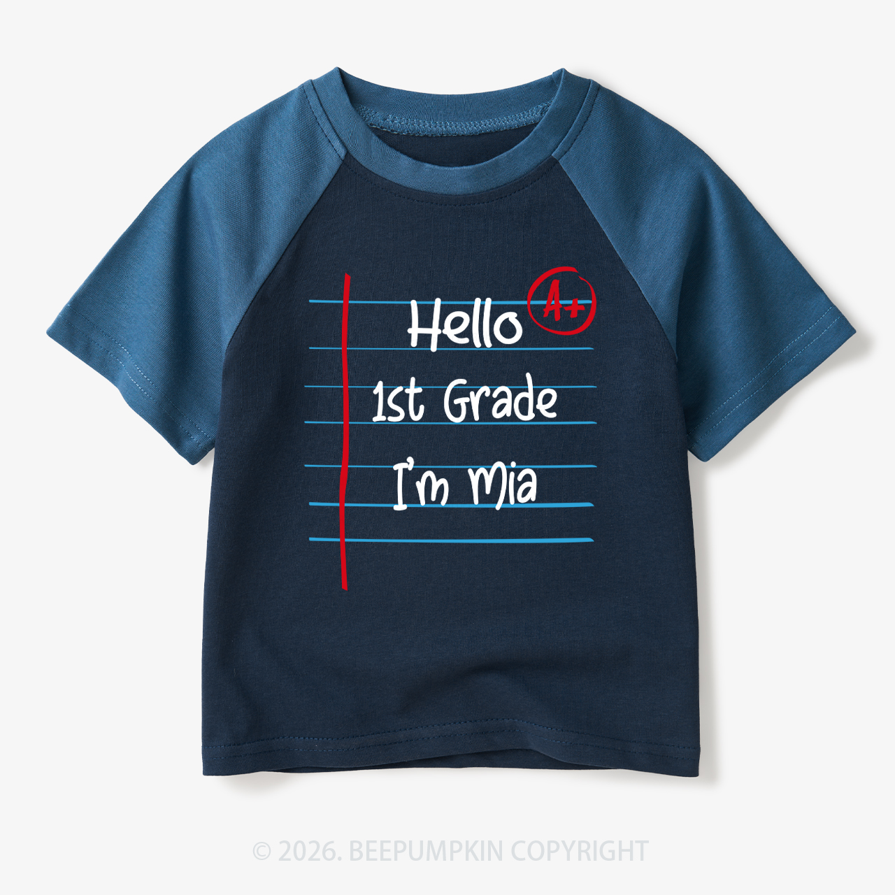 Personalized Grade I'm Name Back To School Toddler&Kids Retro Raglan T-shirt