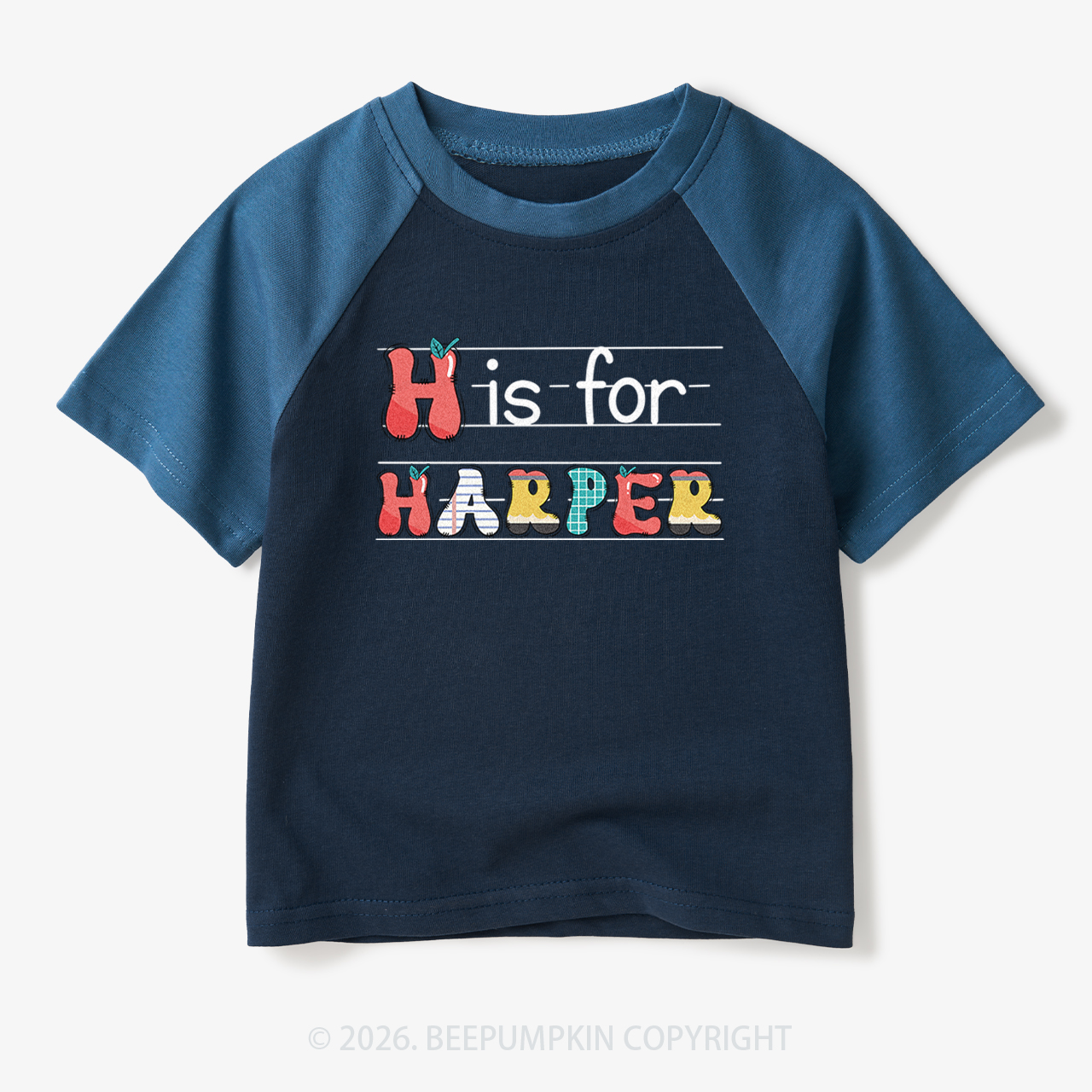 Personalized Kids Name Back To School Toddler&Kids Retro Raglan T-shirt