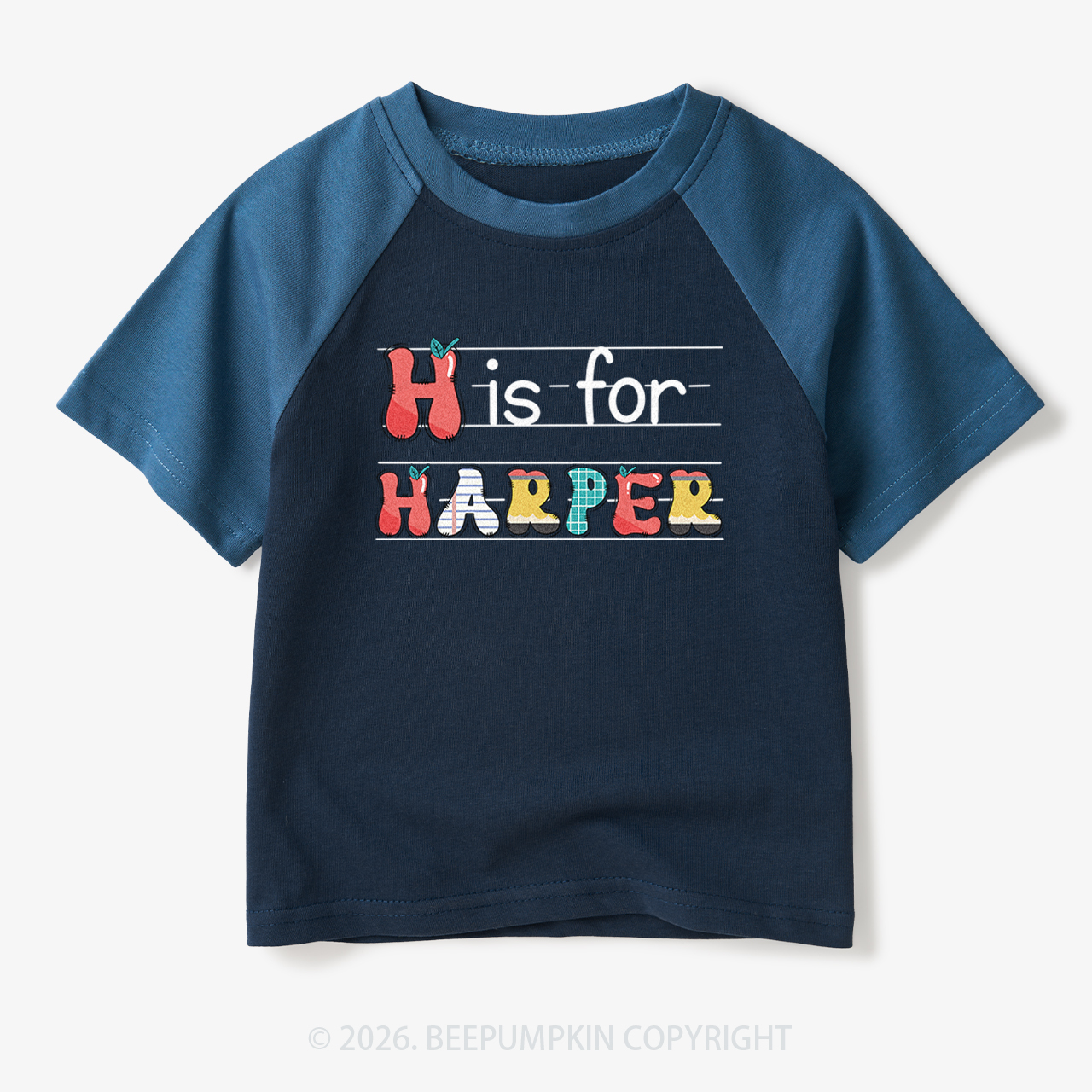Personalized Kids Name Back To School Toddler&Kids Retro Raglan T-shirt