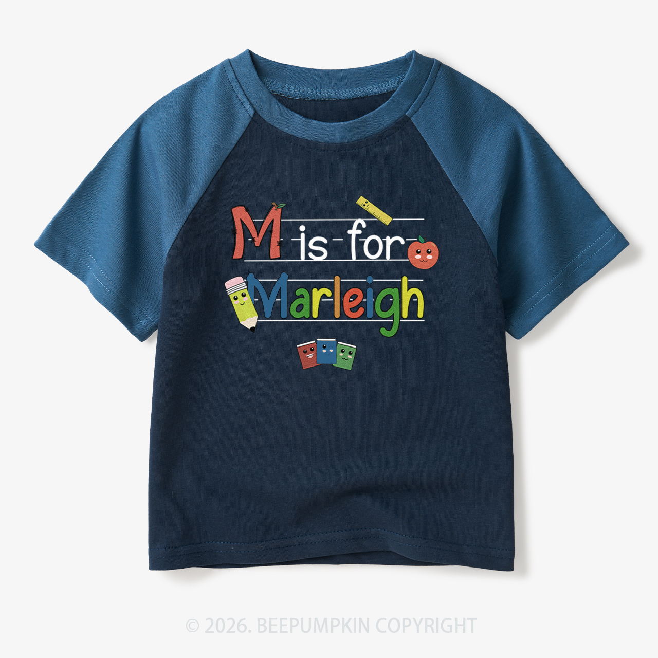 Personalized Kids Name Toddler&Kids Retro Raglan T-shirt