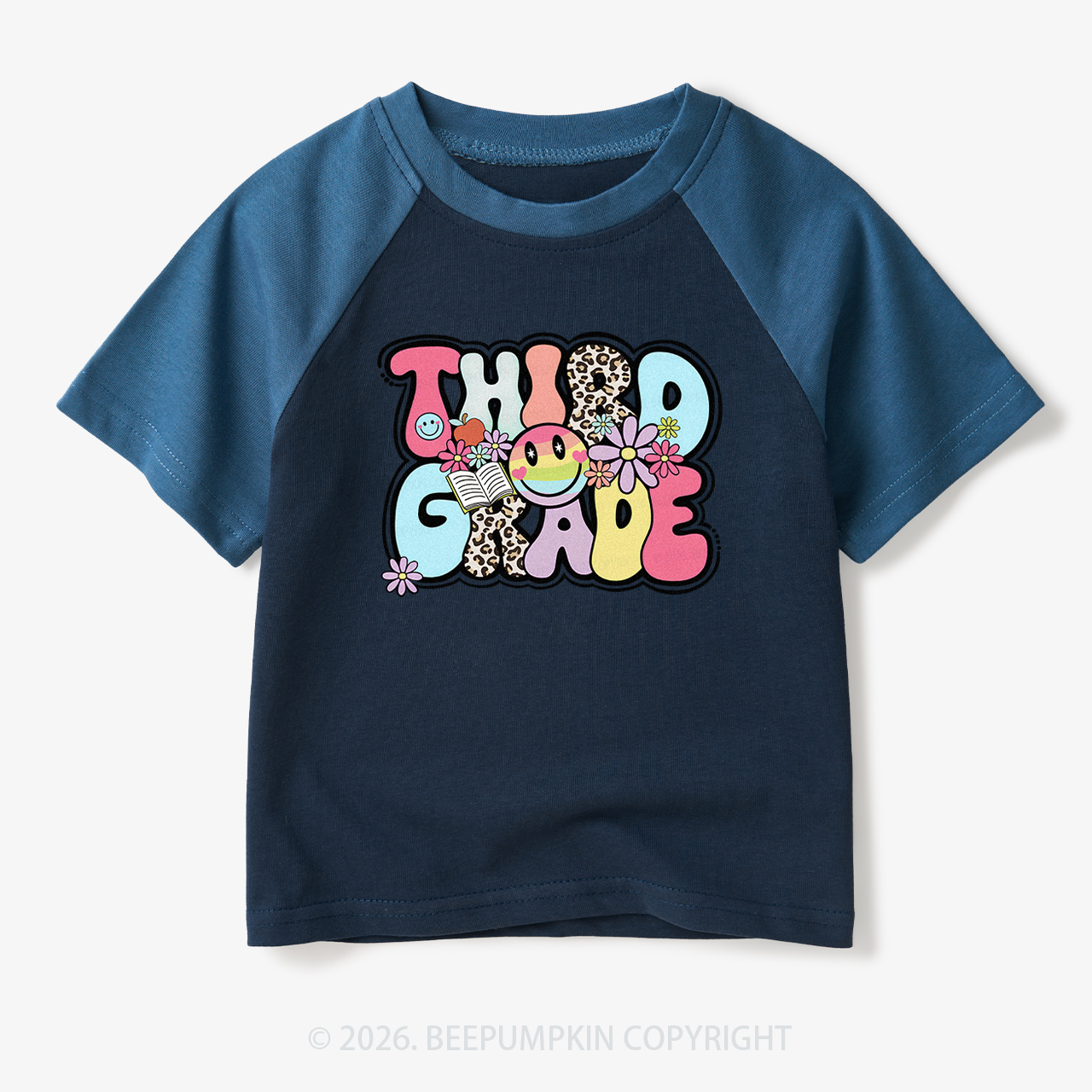 Personalized First/Second/Third Grade Back To School Toddler&Kids Retro Raglan T-shirt