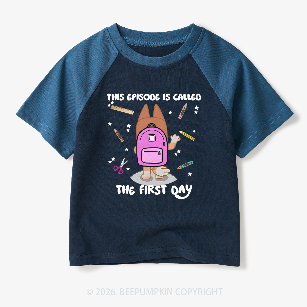 Personalized Back To School Dog Toddler&Kids Retro Raglan T-shirt