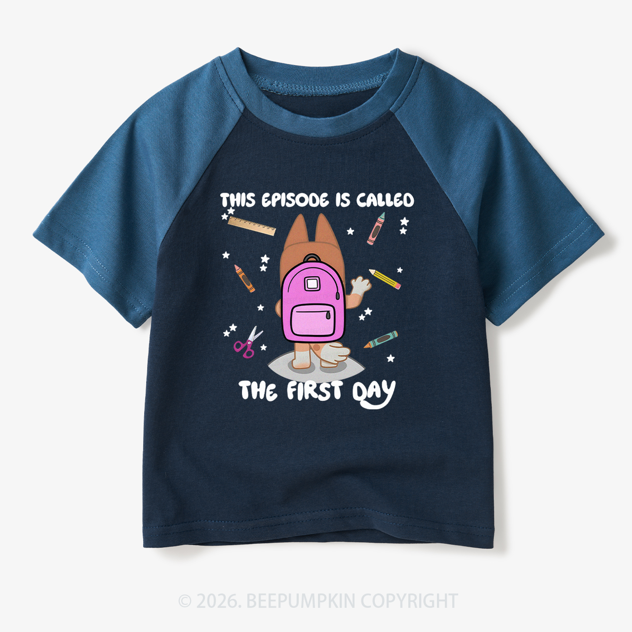 Personalized Back To School Dog Toddler&Kids Retro Raglan T-shirt