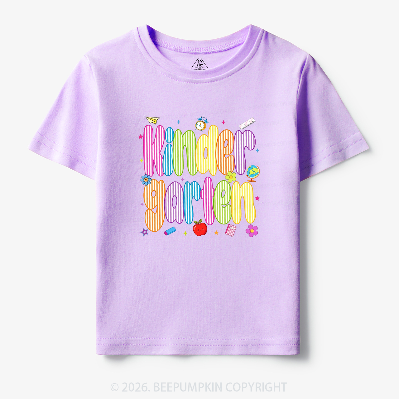 Personalized Preppy Back To School Colorful Stripes Toddler&Kid's Tees