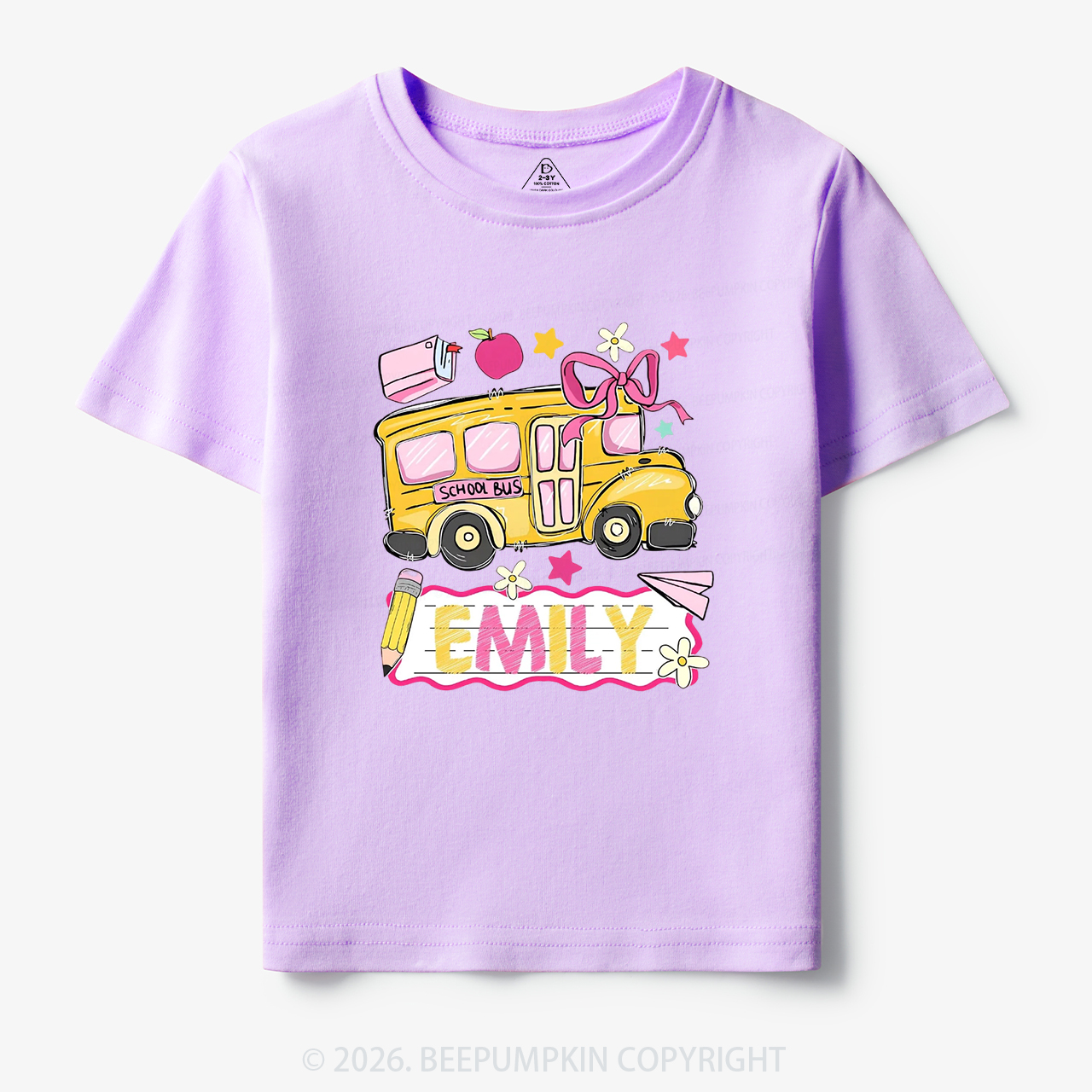 Personalized Name School Bus Back To School Toddler&Kid's Tees