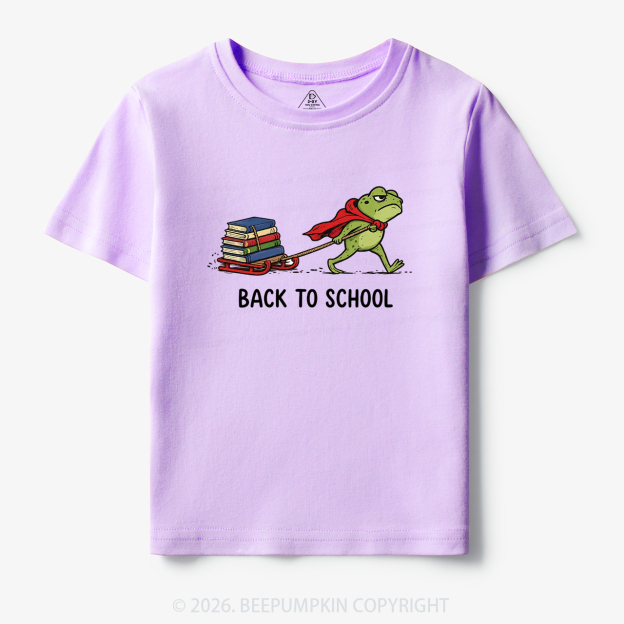 Grumpy Frog Pulling Books Funny Back To School Toddler&Kid's Tees