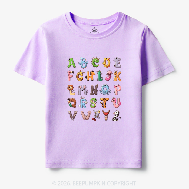 Cute Animals Alphabet Toddler&Kid's Tees