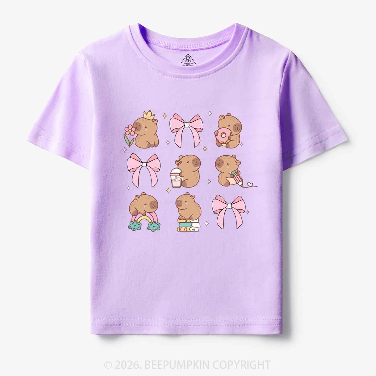 Capybara Cute Back to School Funny Animal Toddler&Kid's Tees