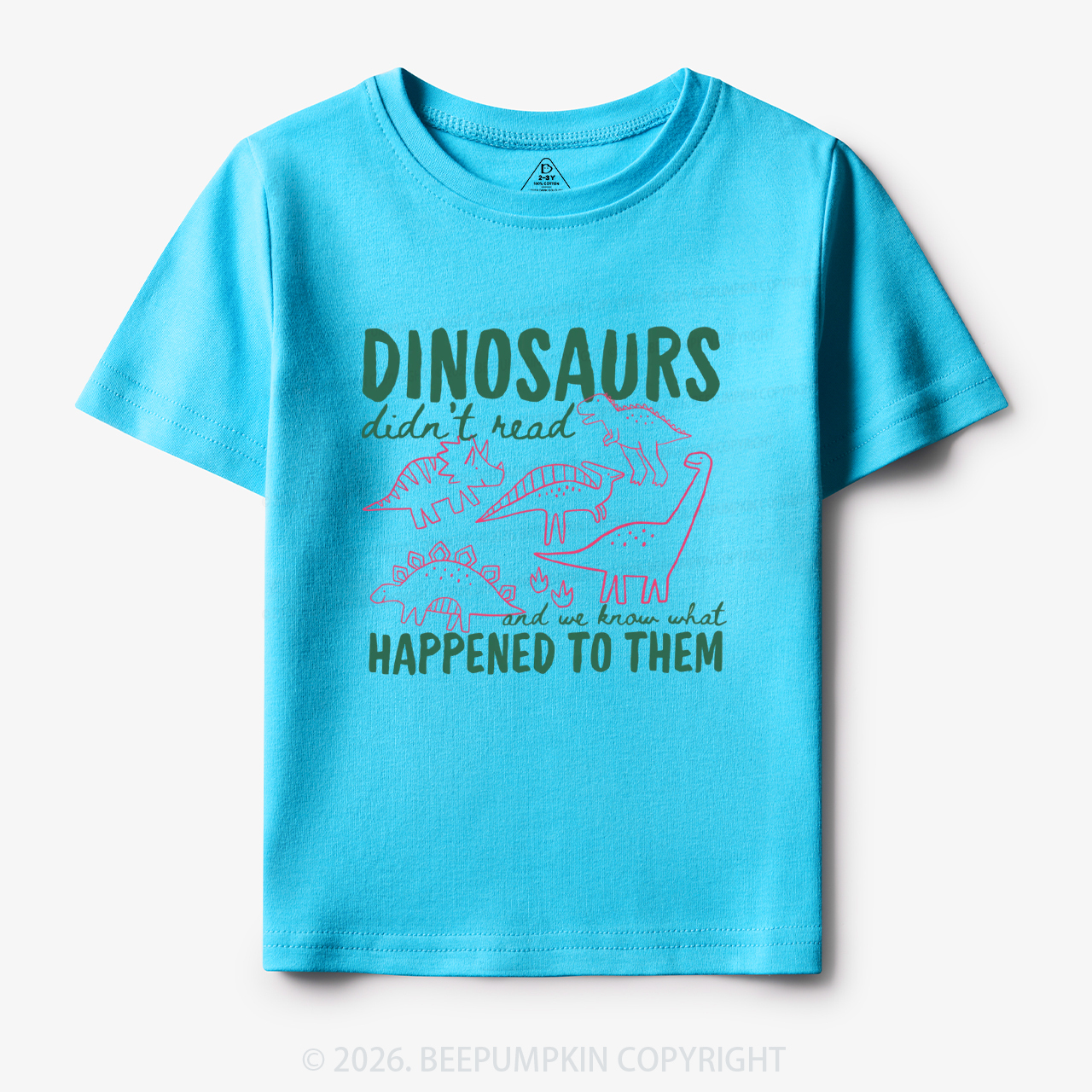 Funny Dinosaurs Didn't Read Toddler&Kid's Tees