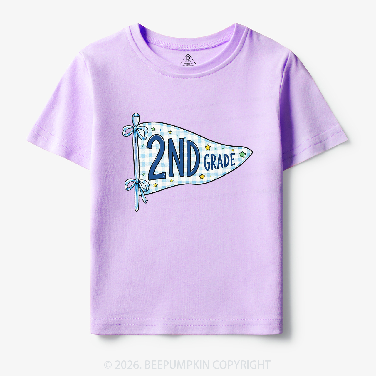 Personalized Back to School Pennant Bow Pastel Toddler&Kid's Tees