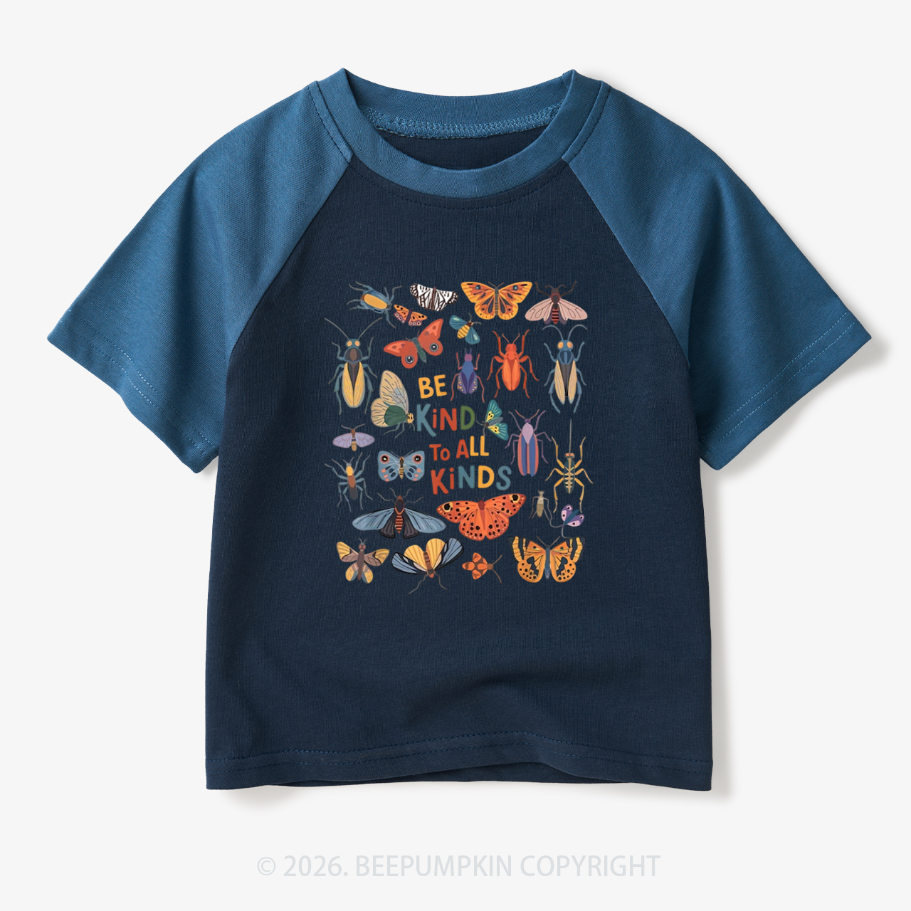Vintage Entomologist Natural Toddler&Kids Retro Raglan T-shirt