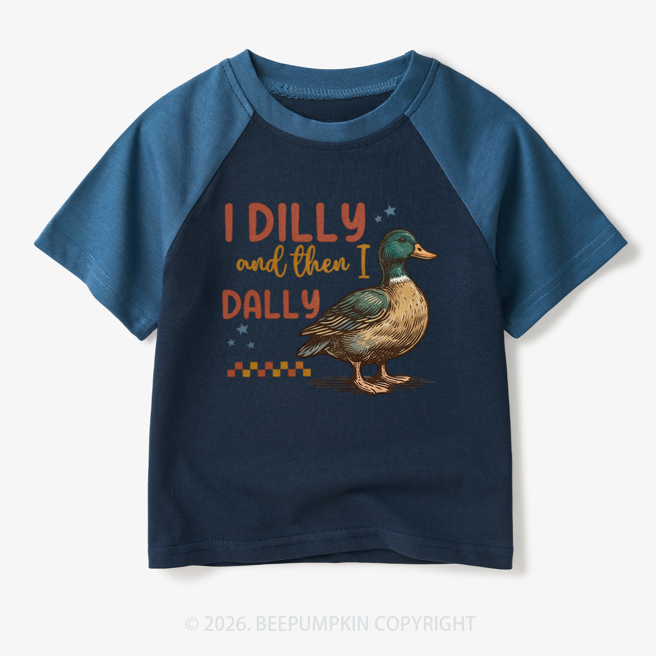 I Dilly And Then I Dally Toddler&Kids Retro Raglan T-shirt
