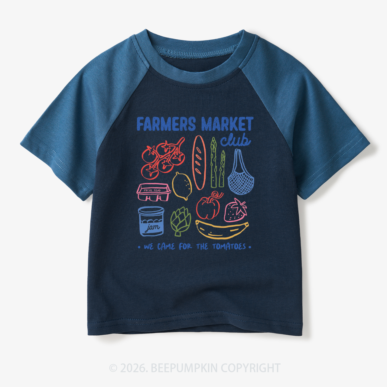 Farmers Market Club Toddler&Kids Retro Raglan T-shirt