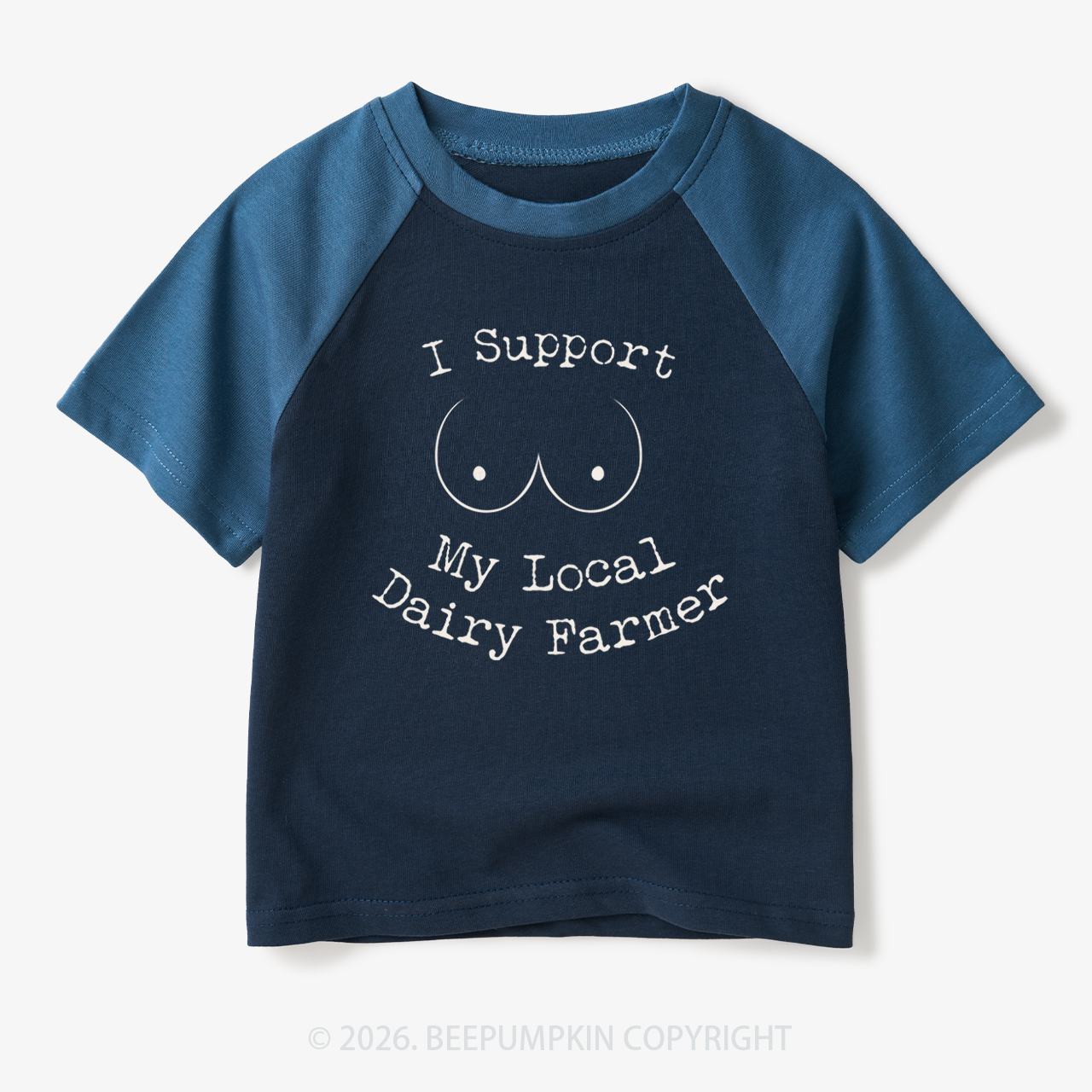 I Support My Local Dairy Farmer Toddler&Kids Retro Raglan T-shirt
