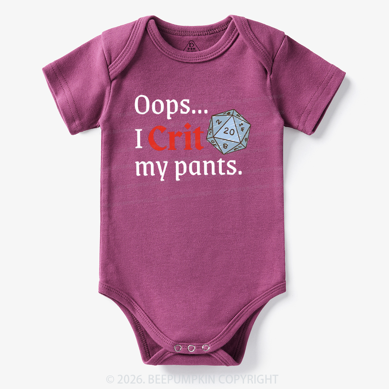 Oops I CRIT My Pants Hilarious Bodysuit
