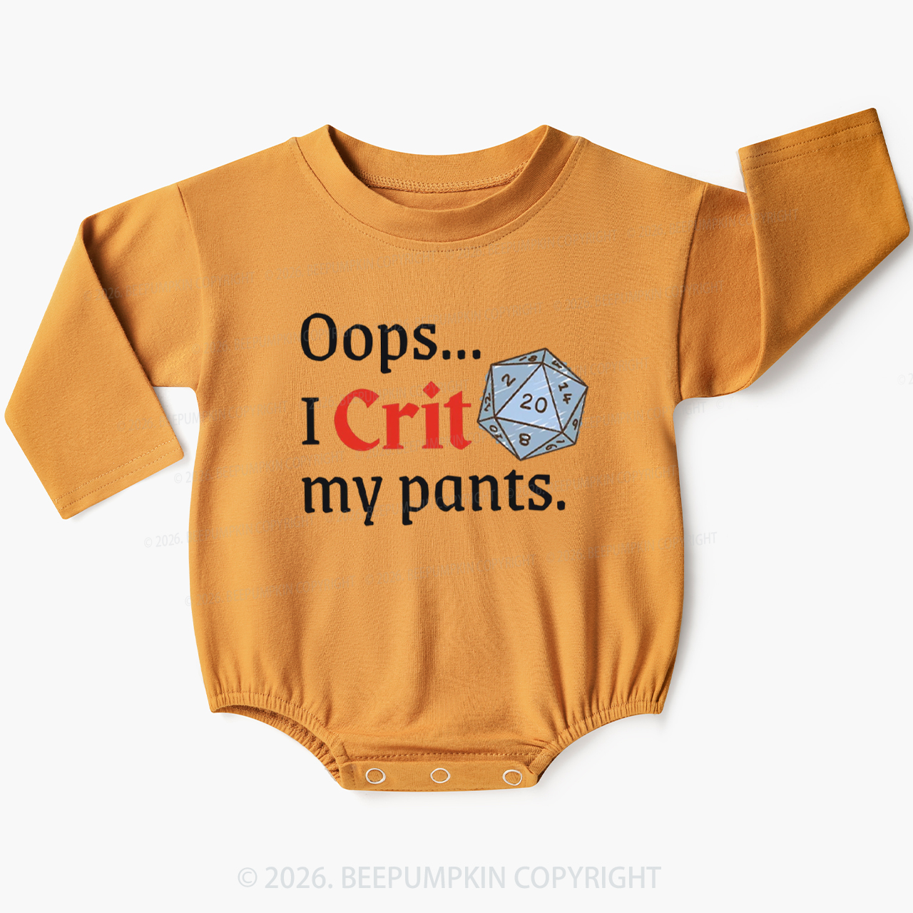 Oops I CRIT My Pants Hilarious Baby Bubble Romper
