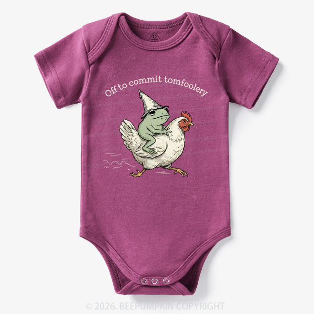Frog Riding Chicken Off to Commit Tomfoolery Bodysuit